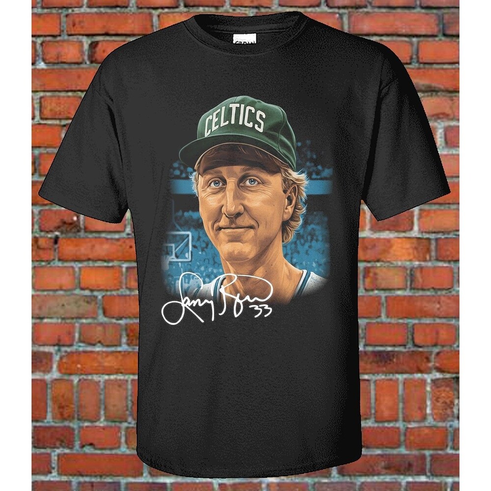 Big face Larry Bird  - Bootleg Tee - Boston Legend Graphic T-Shirt